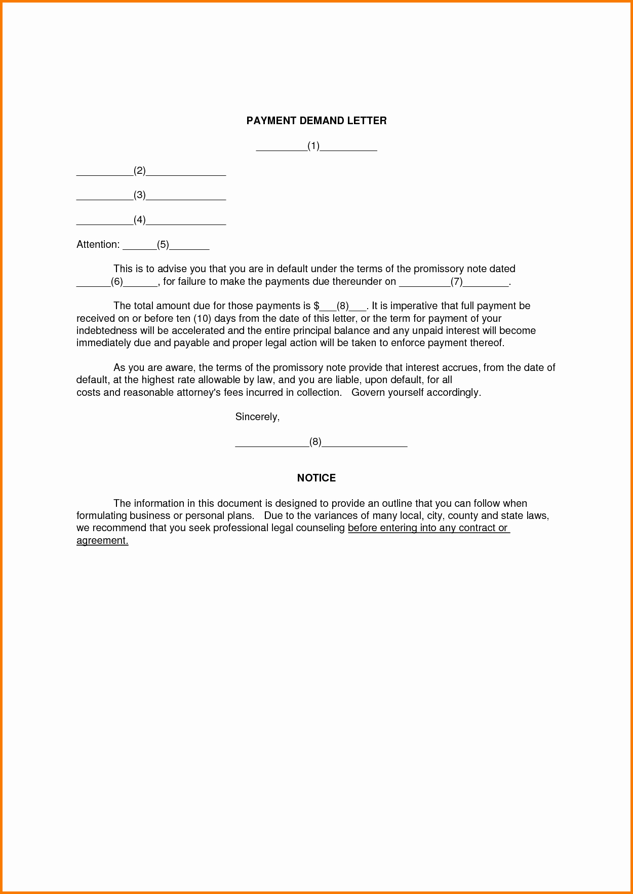 5 formal Demand Letter Template