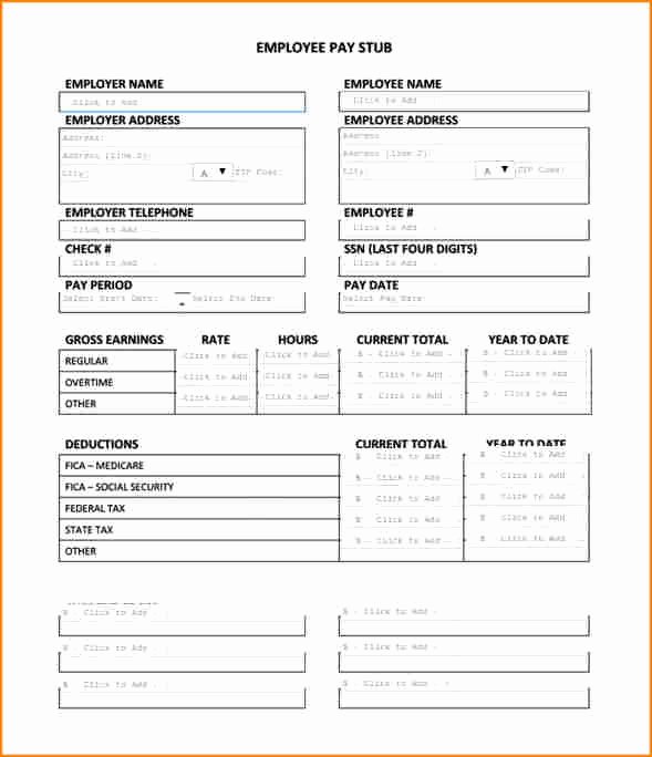 5 Free Blank Pay Stub Template S