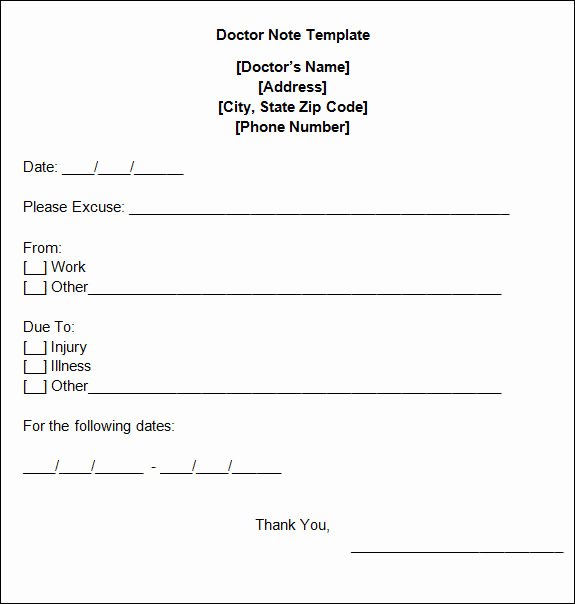 5 Free Fake Doctors Note Templates