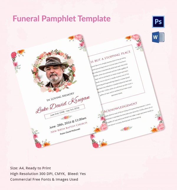 5 Funeral Pamphlet Templates Word Psd format Download