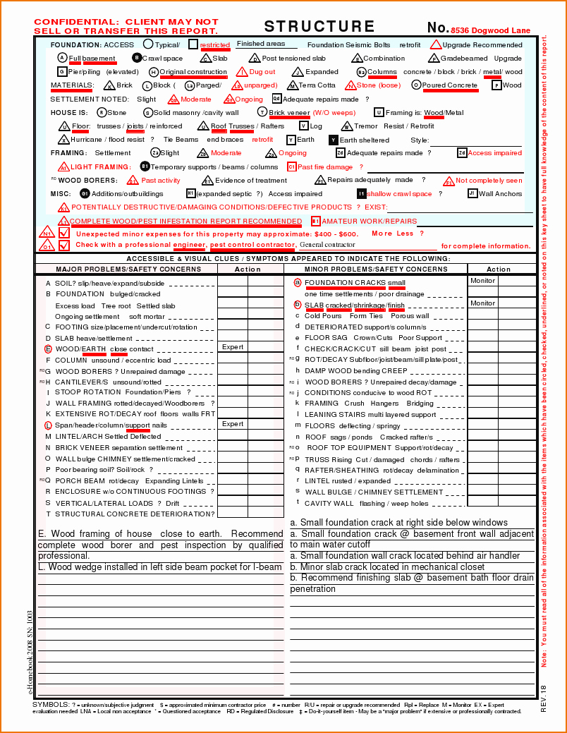 5 home inspection report template