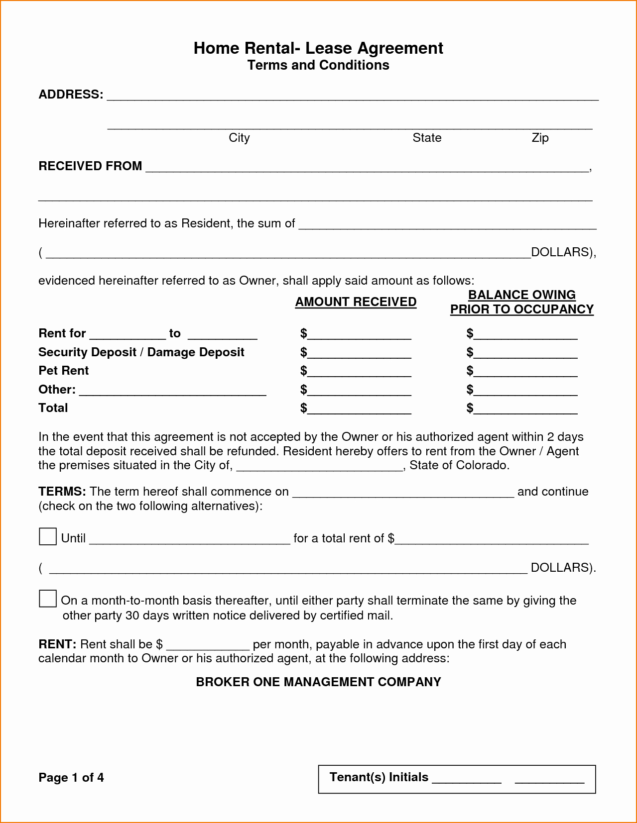 5 House Rental Agreement Template
