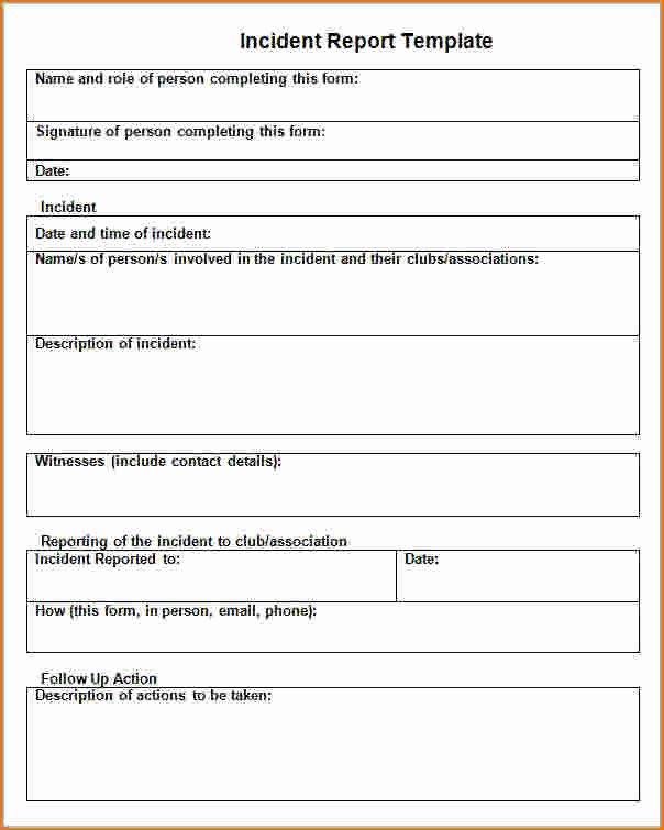 5 Incident Report Template