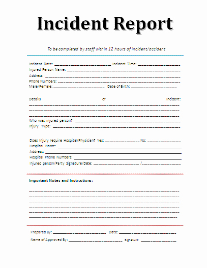 5 Incident Report Template Word