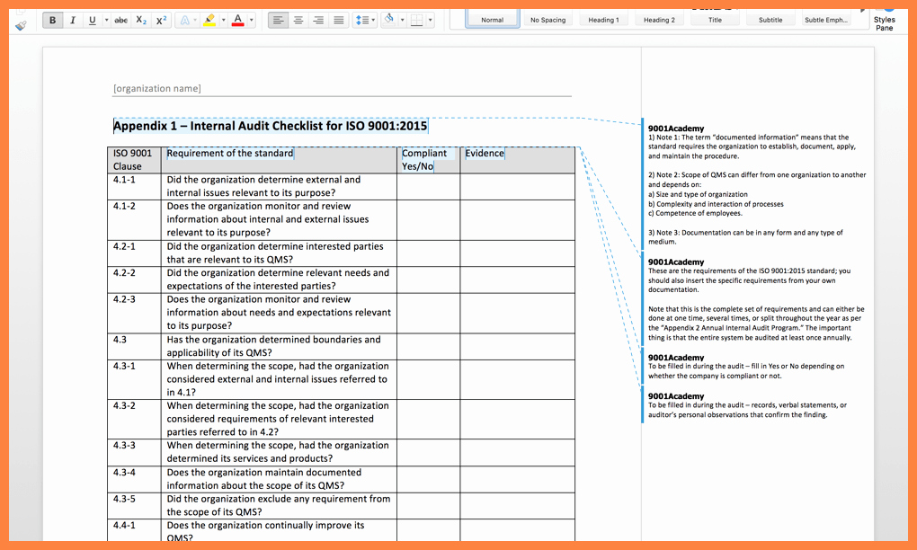 5 Internal Audit Report Template iso 9001