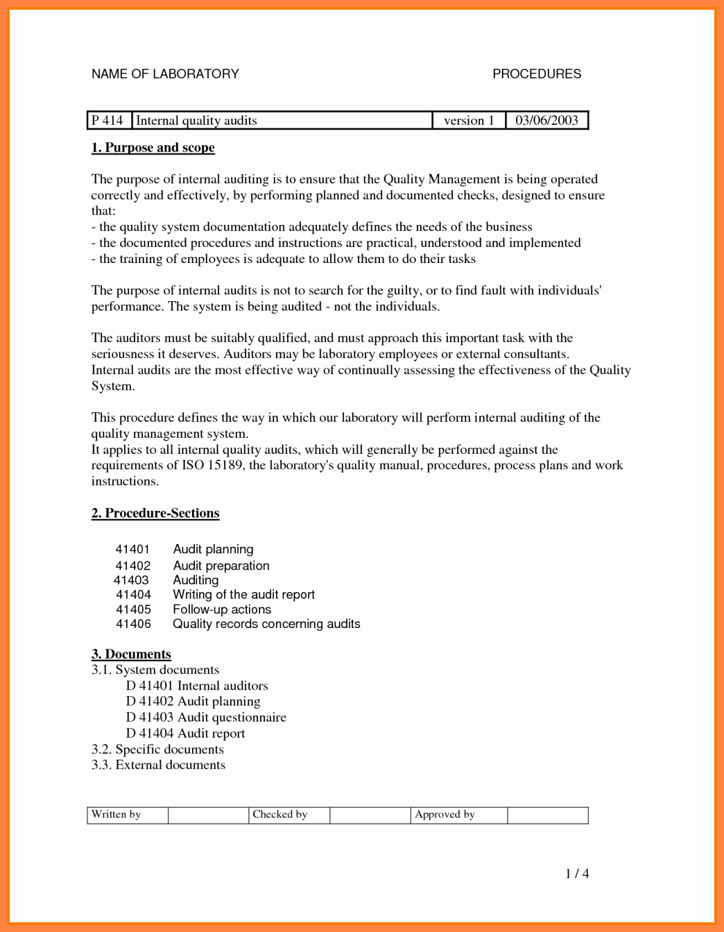 5 Internal Quality Audit Report Template
