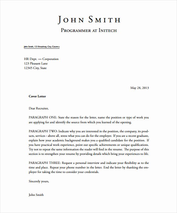 5 Latex Cover Letter Templates Free Sample Example