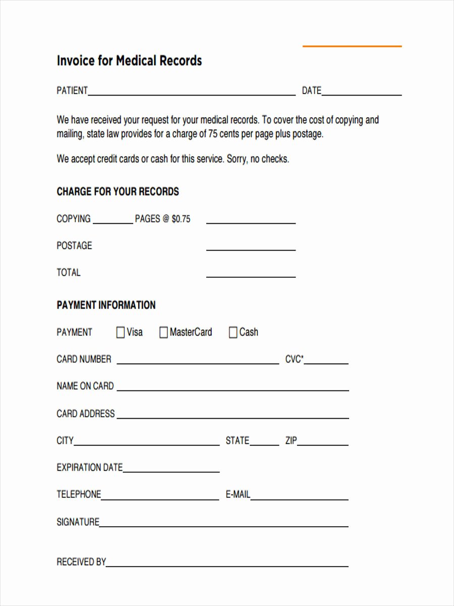 5 Medical Invoice form Samples Free Sample Example
