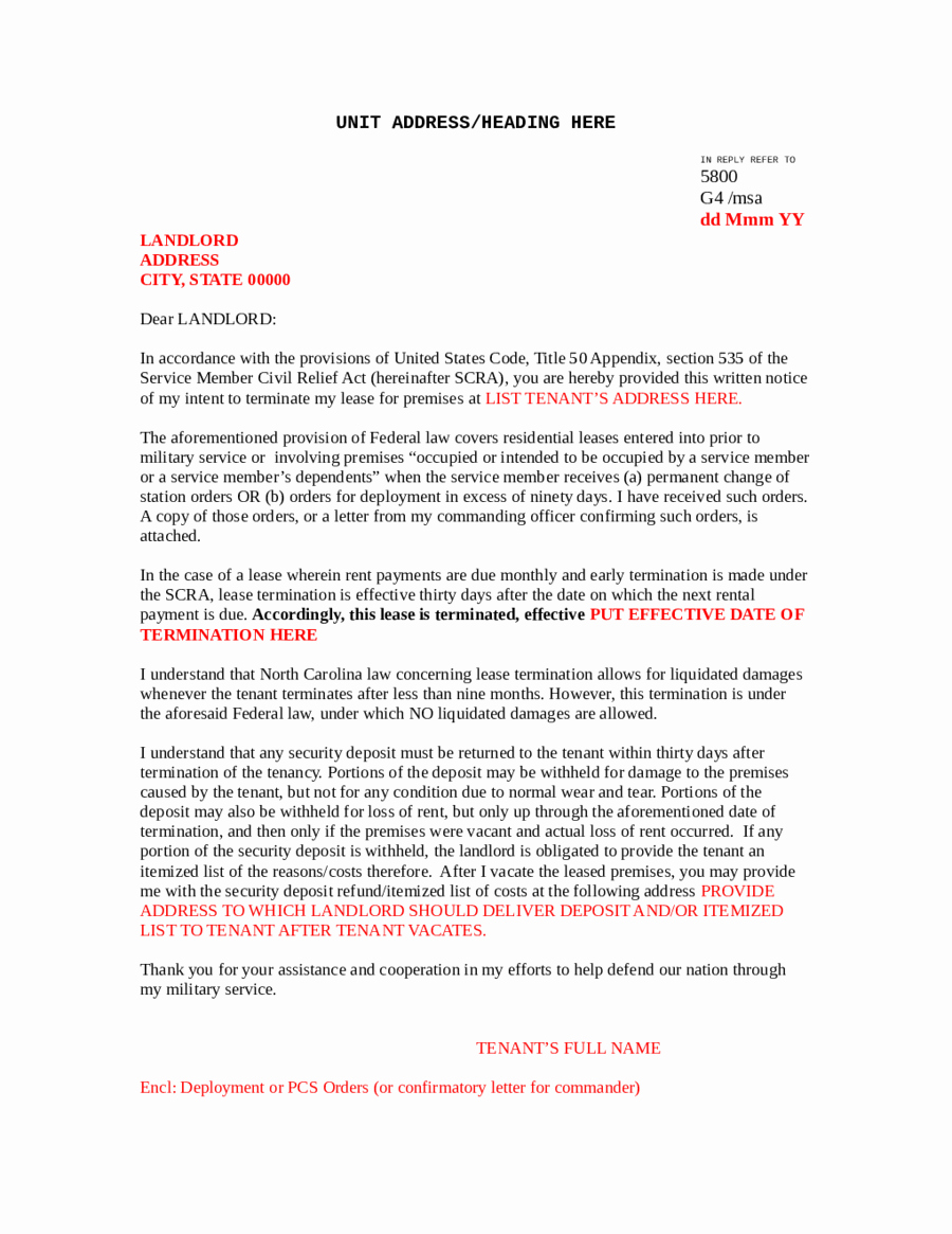 5 Mercial Lease Termination Letter Templates Word