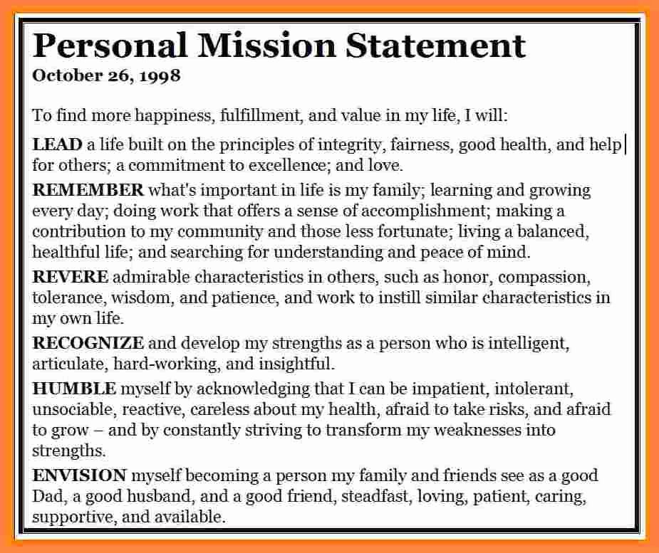 5 Mission Statement Examples Personal