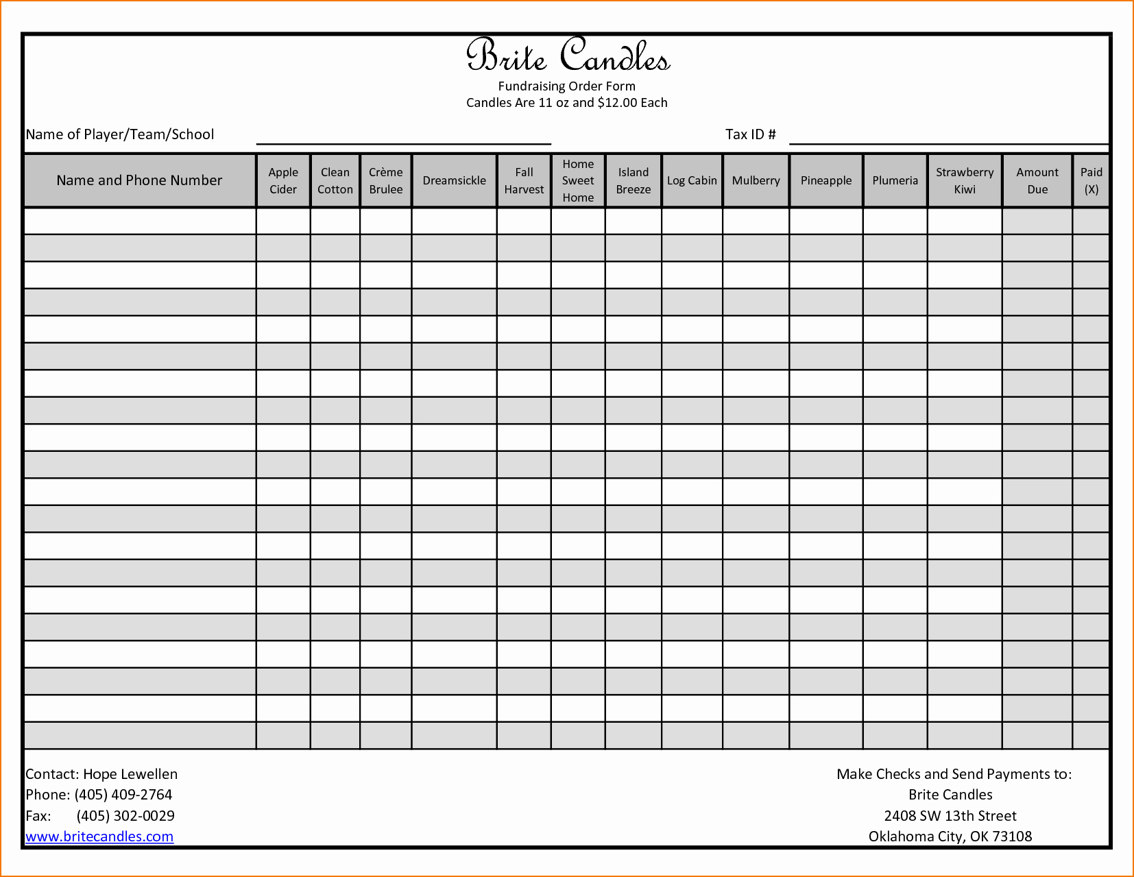 5 order form Template Excel