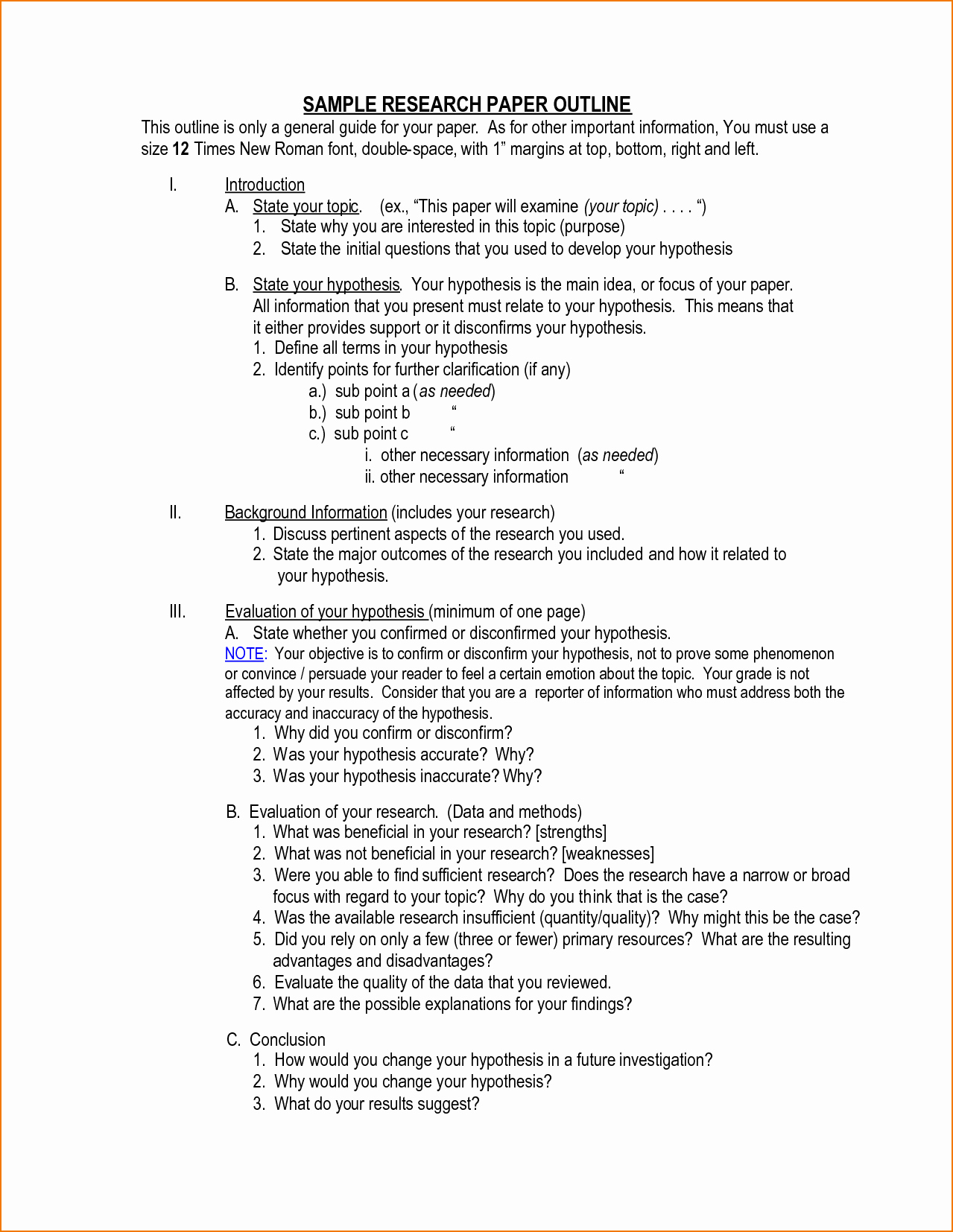 5 Outline Template for Research Paper