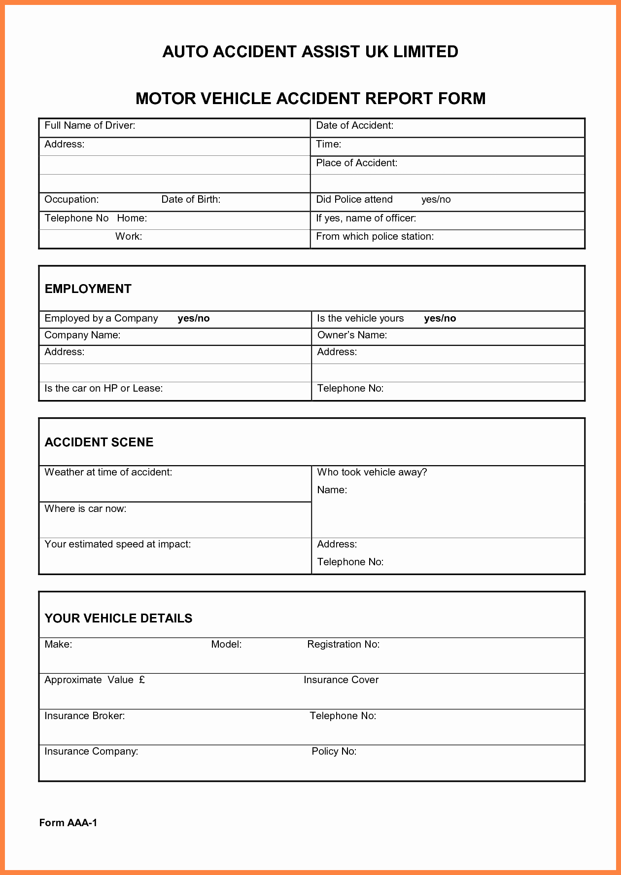 5 pany accident report form