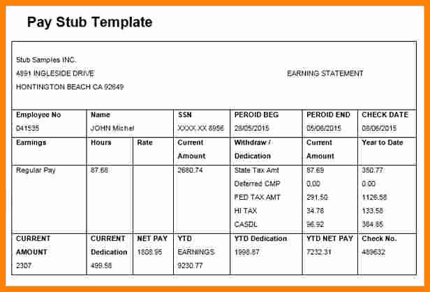 5 paycheck template microsoft word