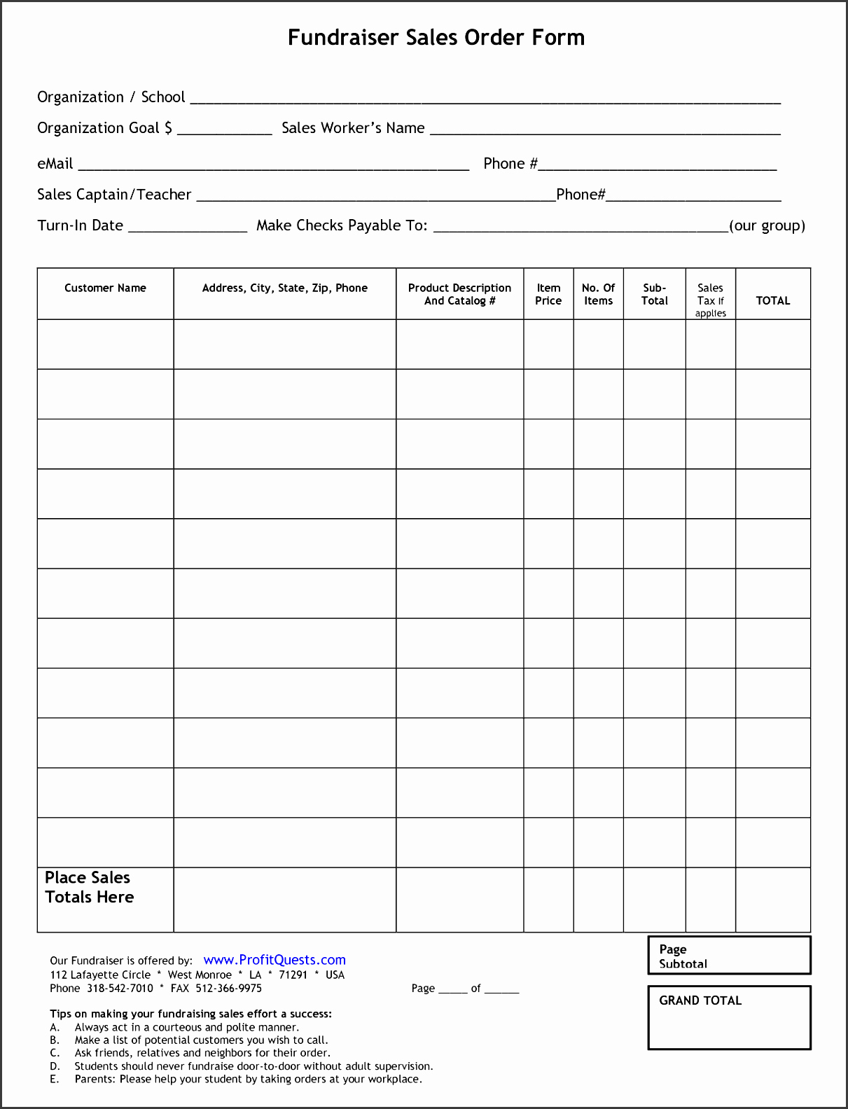 5 Product order form Template Sampletemplatess