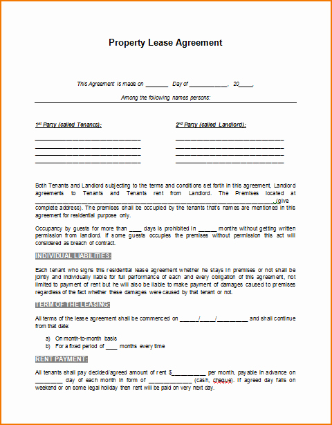 5 Rental Lease Agreement Template Word