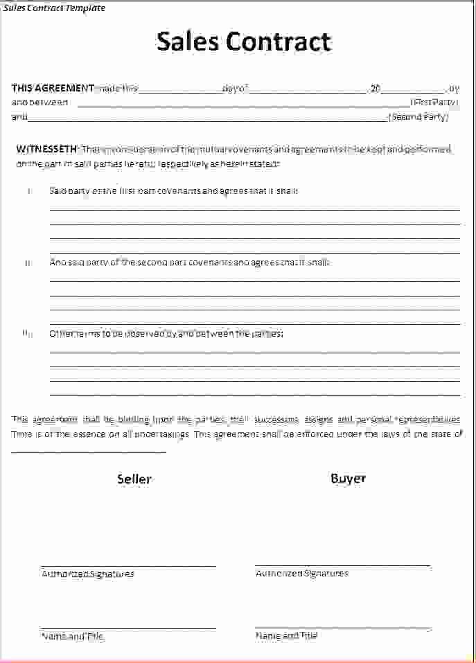 5 Sales Contract Agreementreport Template Document