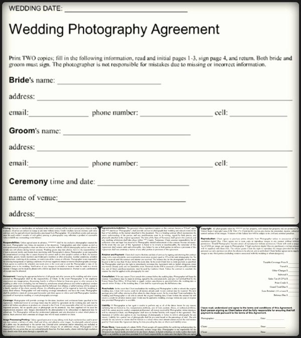 5 Sample Wedding Graphy Contract Templates Word Pdf