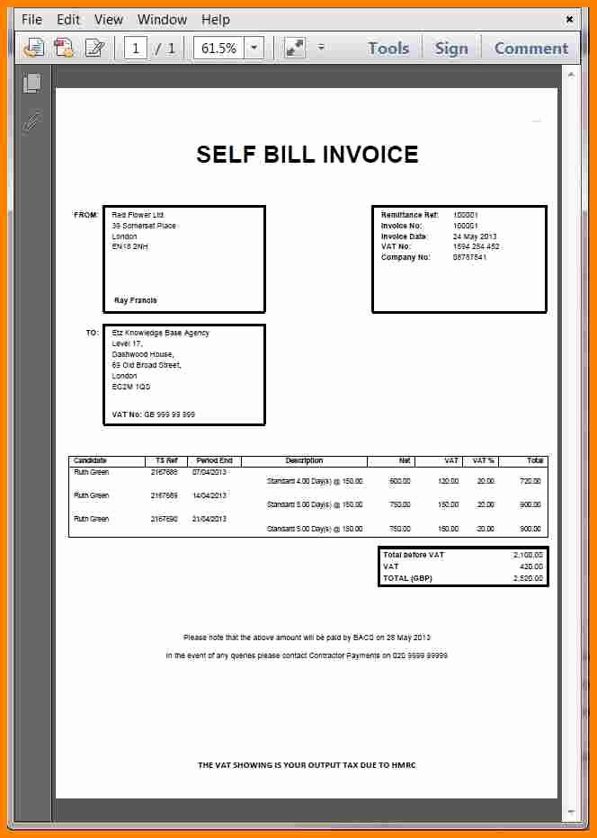 5 Self Billing Invoice Template