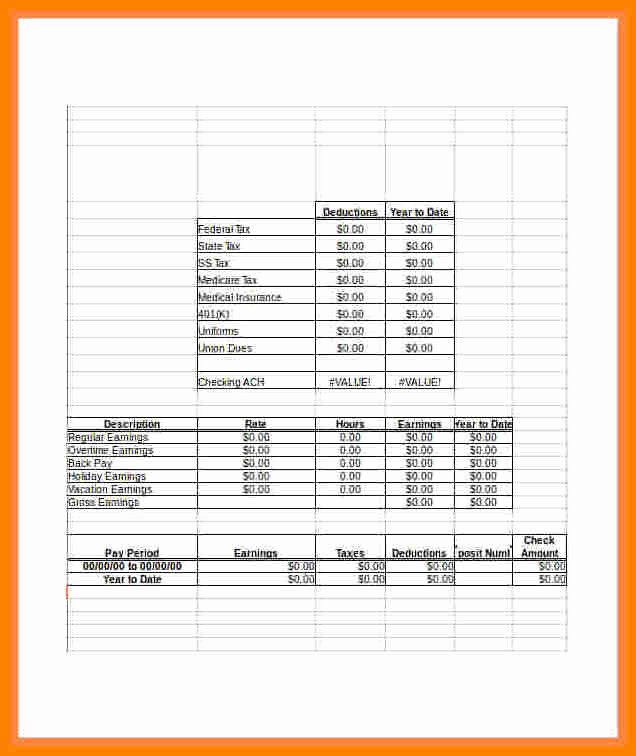 5 Truck Driver Pay Stub Template