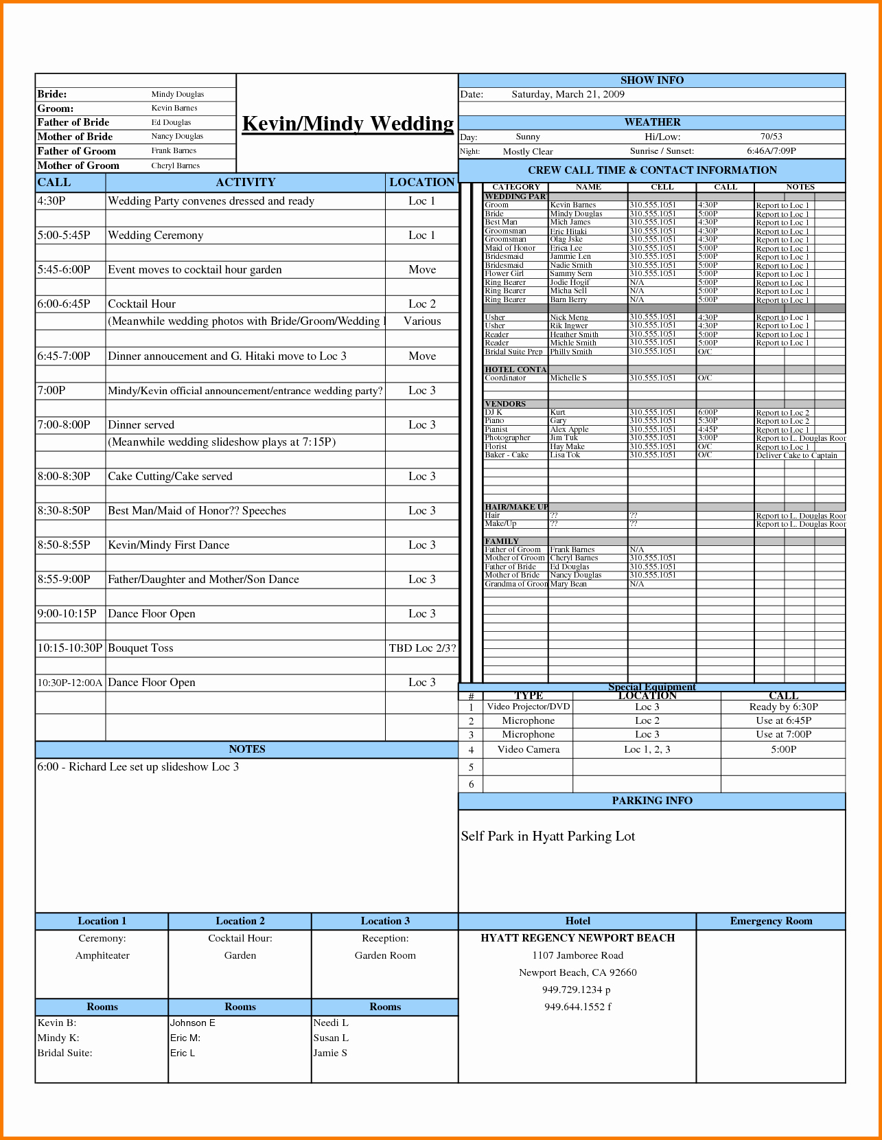 5 wedding day schedule template