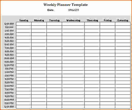5 Weekly Hourly Calendar Bookletemplate