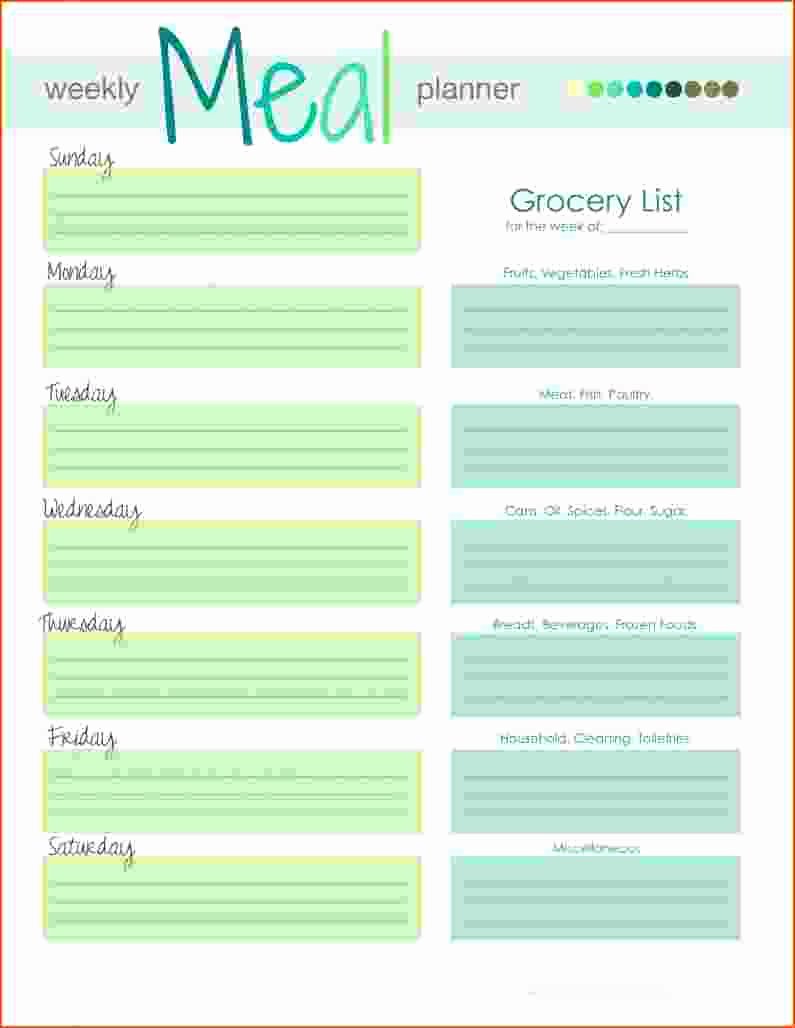 5 Weekly Meal Planning Template Bookletemplate