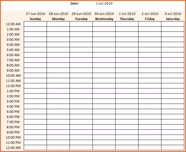 5 Weekly Time Schedule Template Bud Template Letter