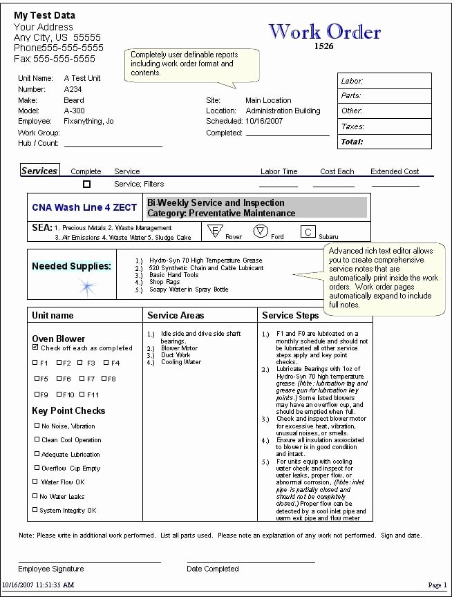 5 work order templates