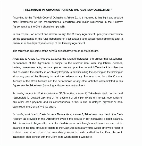 50 50 Custody Agreement Template Parenting Agreement Letter Example 