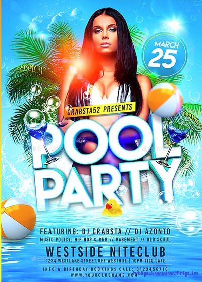 50 Best Summer Pool Party Flyer Print Templates 2017