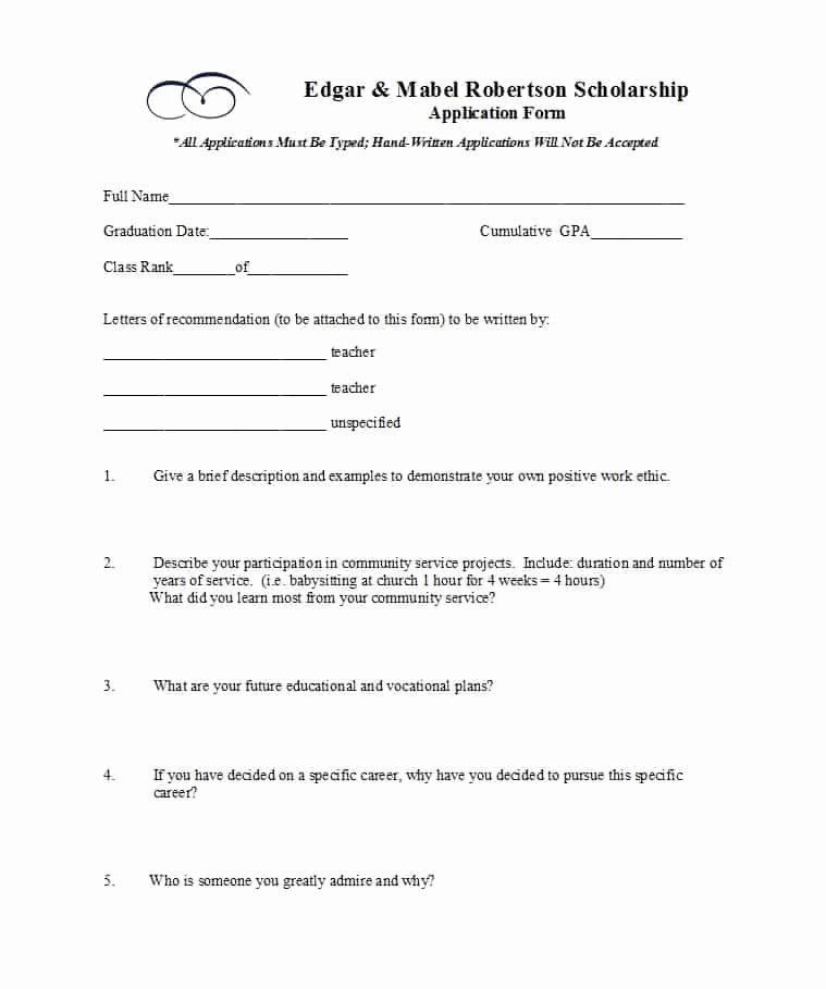 50 Free Scholarship Application Templates &amp; forms