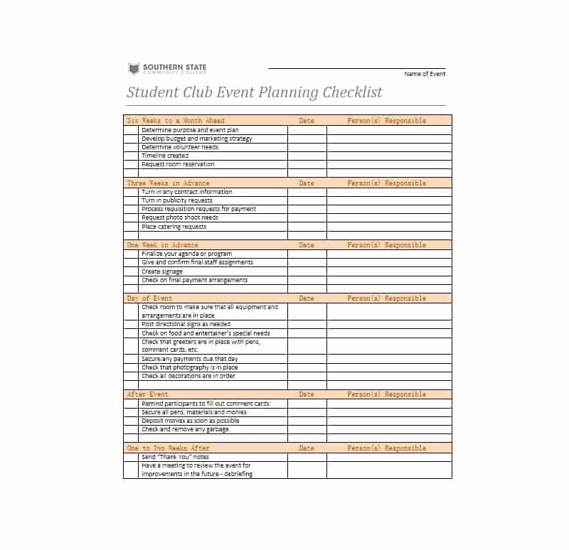 50 Professional event Planning Checklist Templates