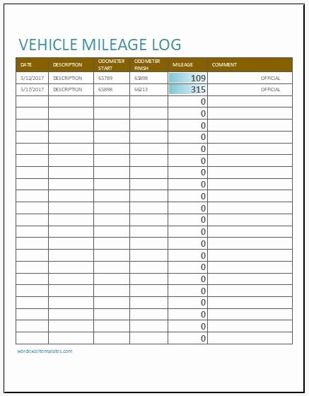 50 Vehicle Mileage Log Templates for Ms Word &amp; Excel