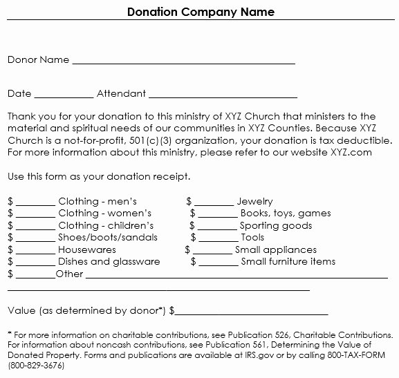 501 C 3 Donation Receipt form Templates Resume