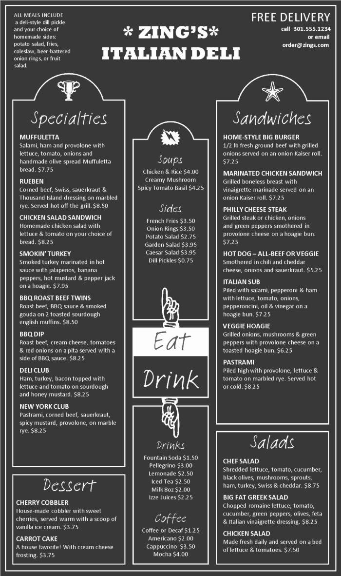 50s Diner Menu Template Free Templates Resume Examples