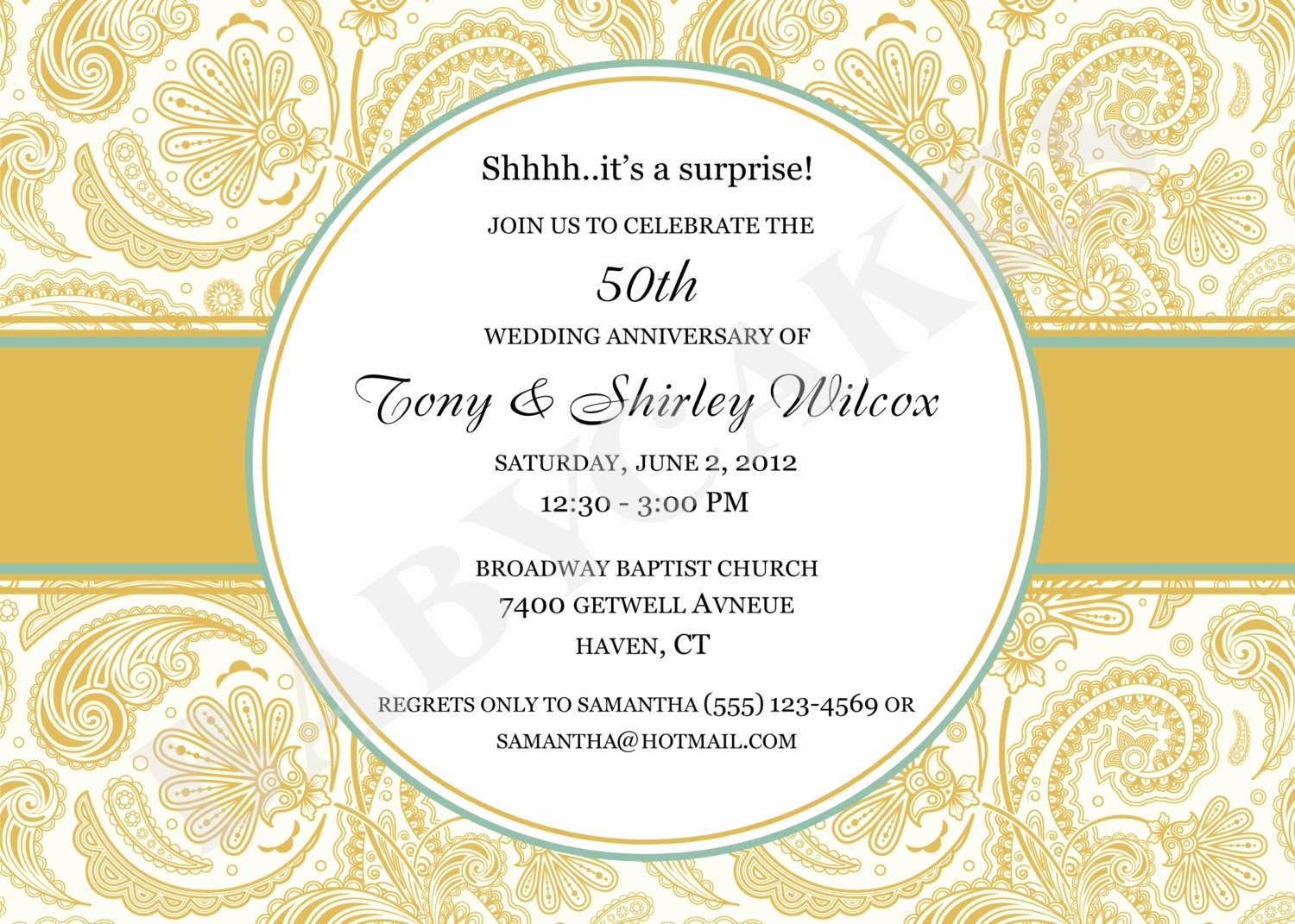 50th Anniversary Party Invitations Template
