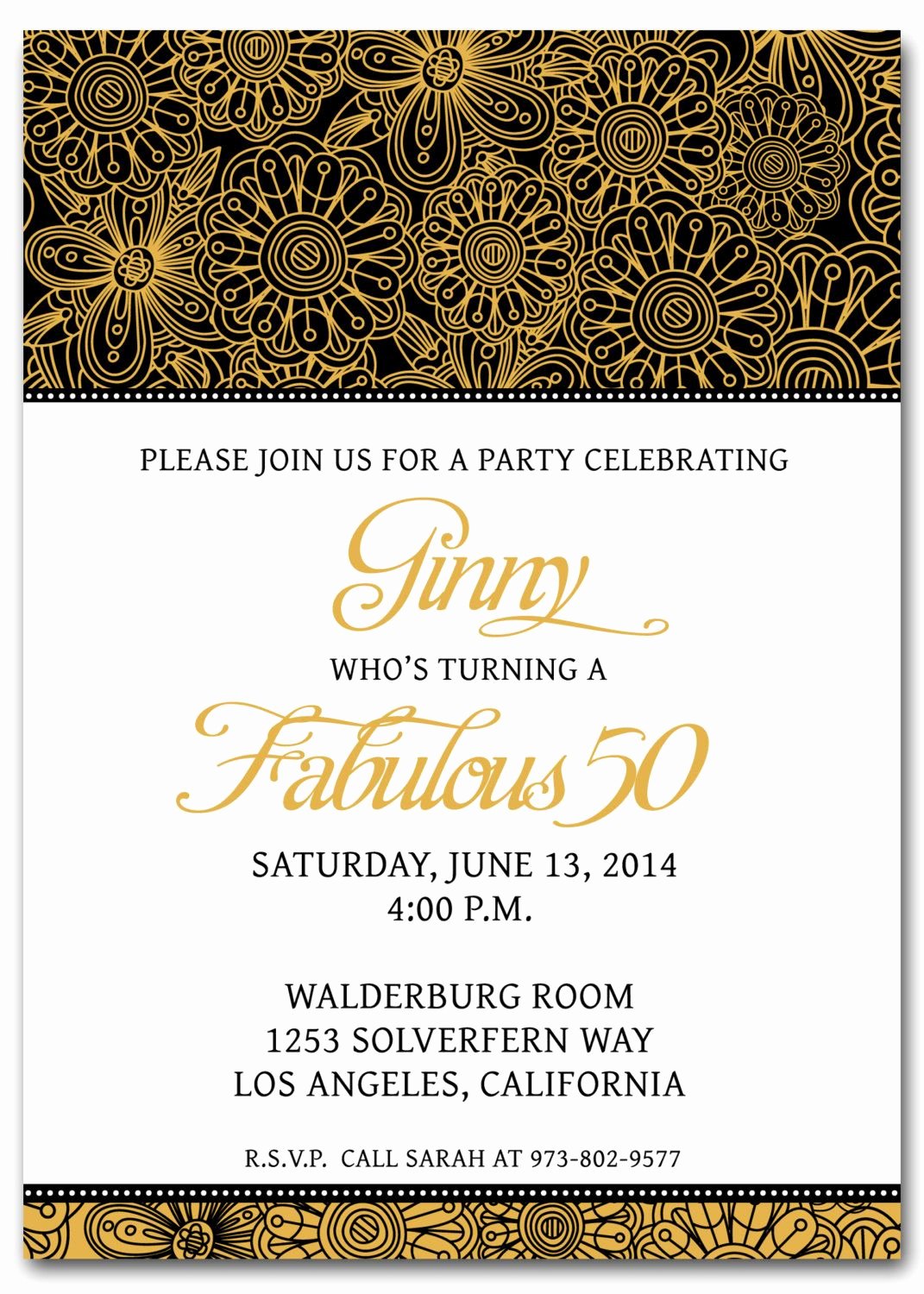 50th Birthday Invitation Templates Free Printable