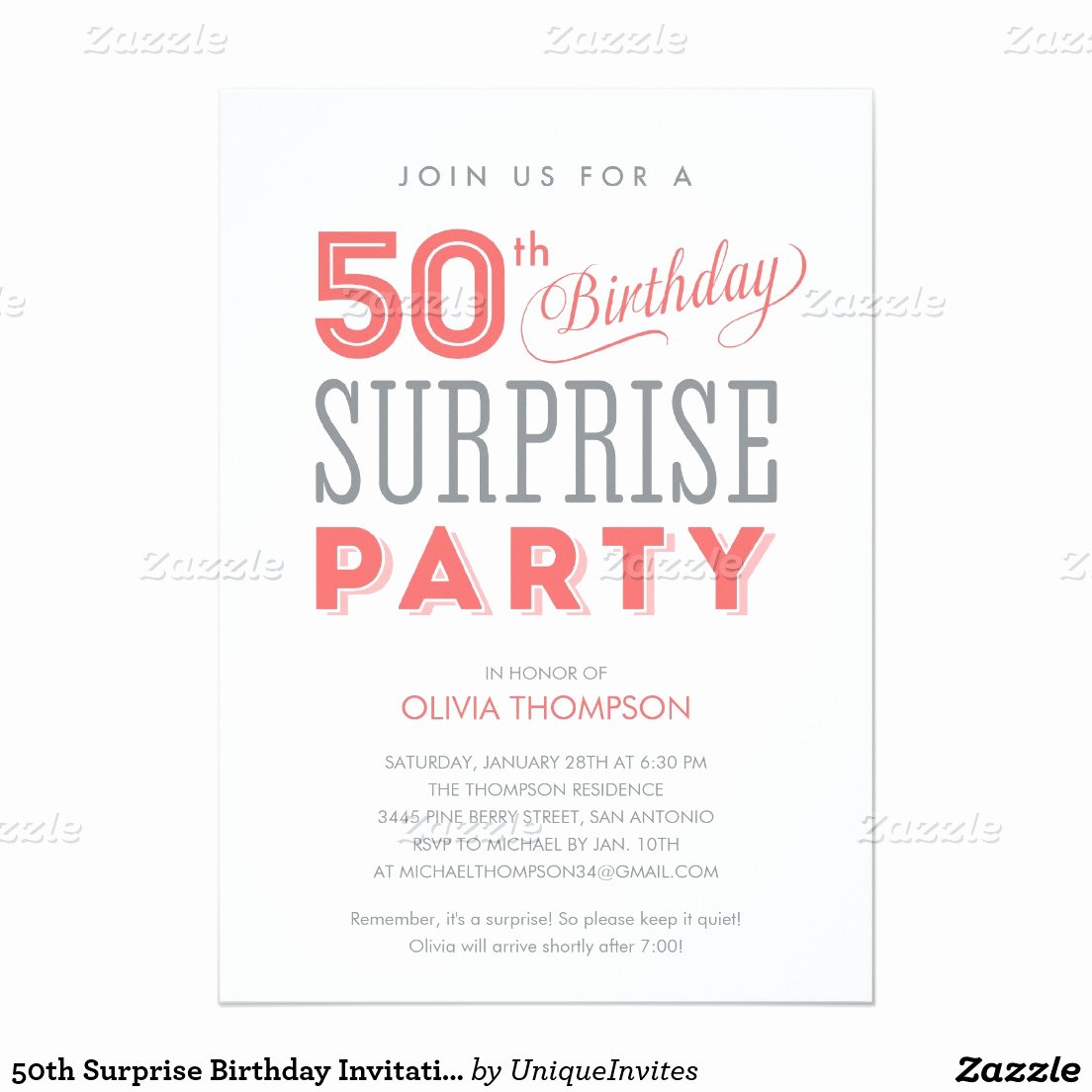 50th Birthday Invitations for Women