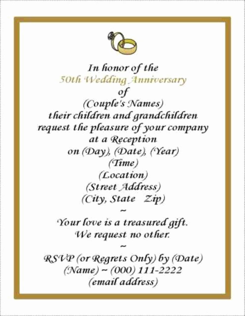 50th wedding anniversary invitation template