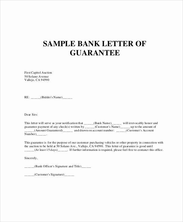 51 Guarantee Letter Samples – Pdf