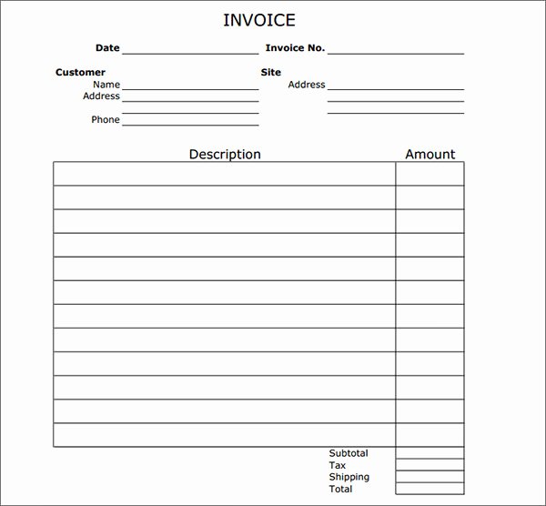 52 Sample Blank Invoice Templates