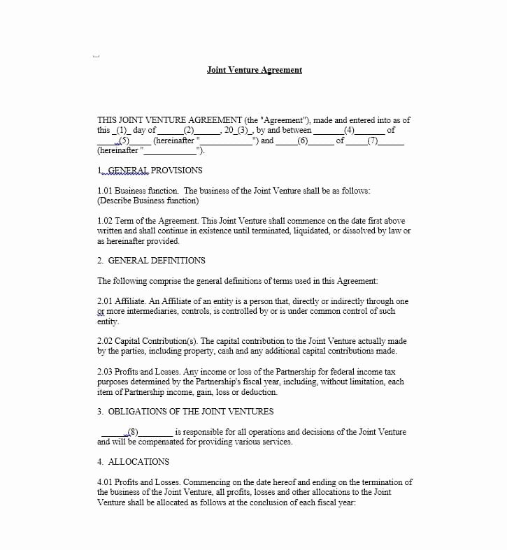 53 Simple Joint Venture Agreement Templates [pdf Doc