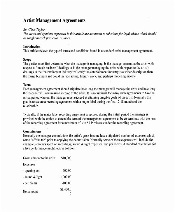 58 Management Agreement Examples and Samples