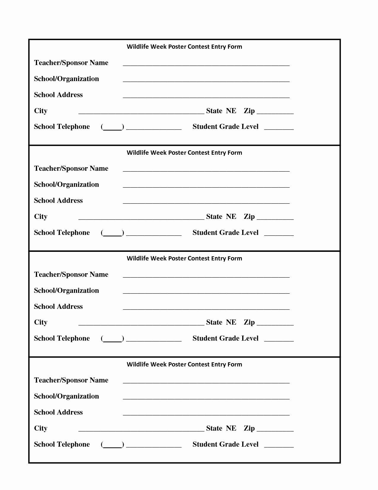 6 Best Of Drawing Entry forms Printable Blank