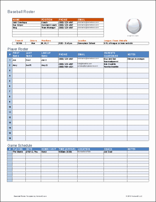 6 Best Of Free Printable Baseball Roster Free