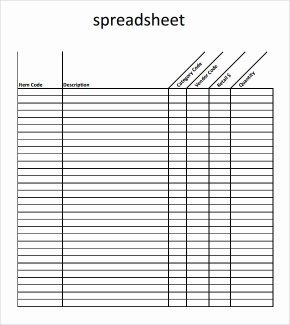 6 Best Of Free Printable Blank Spreadsheet