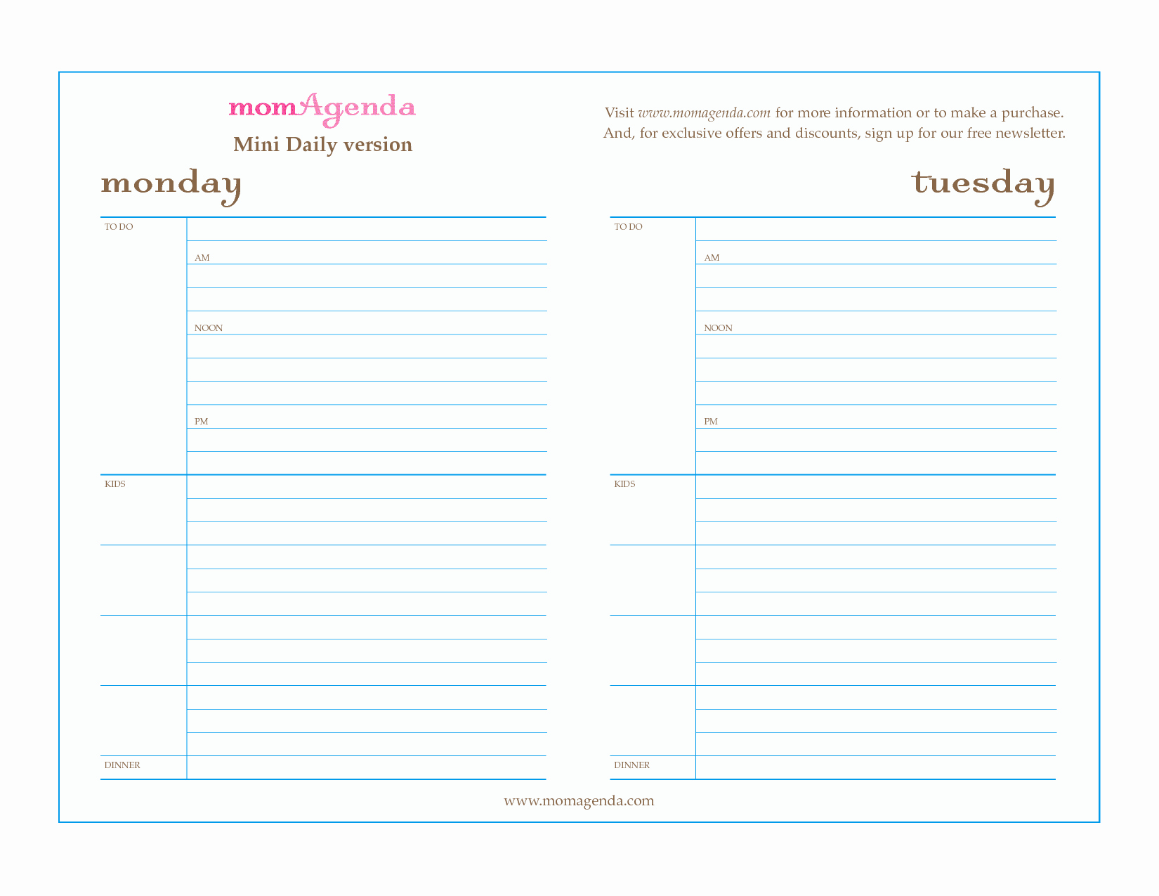 6 Best Of Free Printable Daily Planner Business