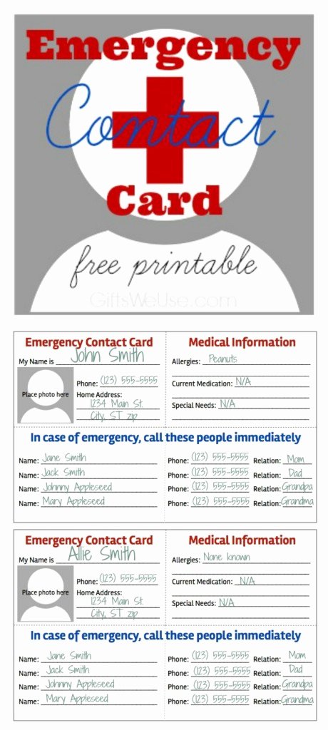 6 Best Of Free Printable Emergency Contact List