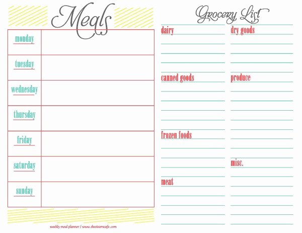 6 Best Of Free Printable Meal Planner Calorie